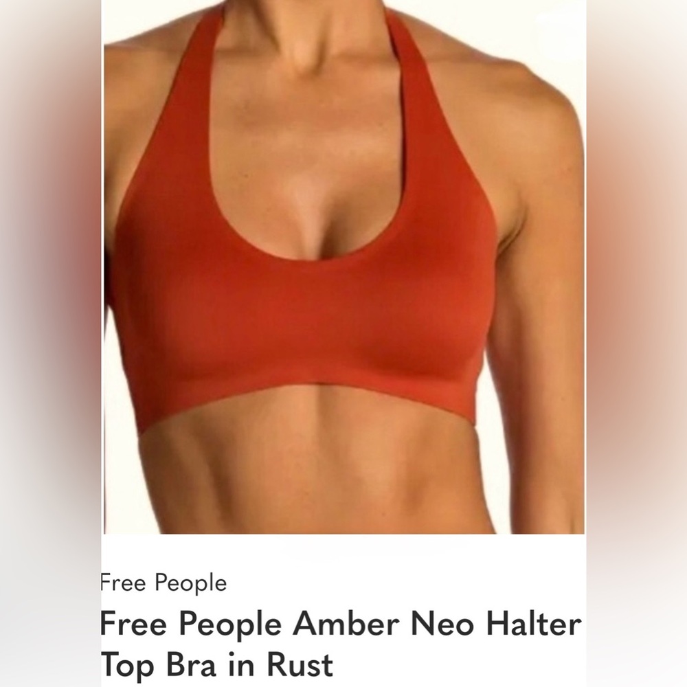 Free People Amber Halter Neo Bralette in Rust size Medium